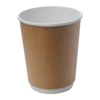 Стакан бумажный 250 мл 2 сл., d80 мм, крафт-бел., карт., 20 шт/упак 500 шт/кор РОССИЯ 220042/220078/220096