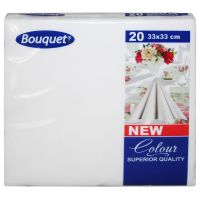 Салфетки 330х330 мм 2-сл., бел., бум., 20 шт/упак "Bouquet" 12 упак/кор РОССИЯ 42653