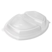 Крышка к контейнеру купол. 2-секц. овал 257х202х37 мм, прозр., ПП, 30 шт/упак "ПолиЭр" 300 шт/кор РОССИЯ К-257-2 крышка