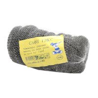 Губка металлическая для посуды d80xh20 мм, 9 гр., нерж., 10 шт/упак "Soft Tex" 120 упак/кор РОССИЯ