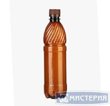 Бутылка ПЭТ 500 мл, коричн., горло d28 мм, крышка в компл., 100 шт/кор 100 шт/упак РОССИЯ №6. 0,50 BPF коричн.