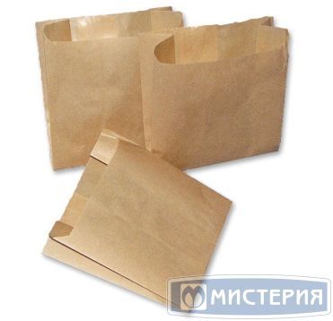 Пакет пищевой [100+50]х175 мм без руч., без окна, крафт, бум., 100 шт/упак 3 000 шт/кор РОССИЯ