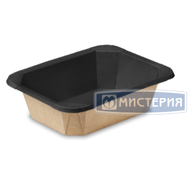 Контейнер 500 мл, 187х140х45 мм, без окна, без крышки, крафт-черн, карт., 70 шт/упак "OSQ" Octobox 500 Black Wood 560 шт/кор РОССИЯ OSQ OCTOBOX 500 (BW) (560)