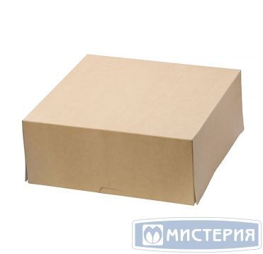 Коробка для кондит. изделий 255х255х105 мм, без окна, неразъем.крышка, крафт-бел., карт. лам., 15 шт/упак "OSQ" Cake 6000 LAM 75 шт/кор РОССИЯ OSQ CAKE 6000 LAM