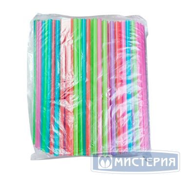 Трубочки для коктейлей 240 мм, d8 мм, разноцв., пласт. прямые, 250 шт/упак 24 упак/кор БЕЛАРУСЬ -