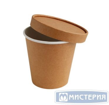 Крышка для супницы d95 мм, крафт, карт., 60 шт/упак 600 шт/кор РОССИЯ Lb( kr)-95