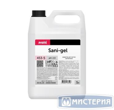 Средство для очистки сантехники "Profit" Sani-gel, концентрат, канистра, 5000 мл 4 шт/кор РОССИЯ 453-5