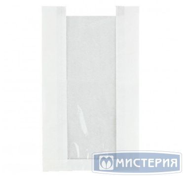 Пакет пищевой [200+60]х340 мм без руч., с окном, бел., бум., 1000 шт/кор 1 000 шт/упак РОССИЯ 003-000023-001