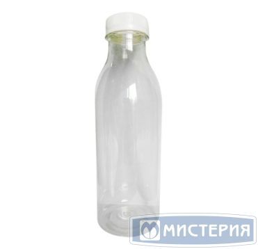Бутылка ПЭТ 500 мл, прозр., горло d38 мм, крышка в компл., 100 шт/кор 100 шт/упак РОССИЯ 00-00000276 / 00-00000250 / цилиндр