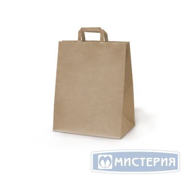 Пакет [240+140]х280 мм с плоск. ручками, крафт, бум., 300 шт/кор 300 шт/упак РОССИЯ 006-100018-001