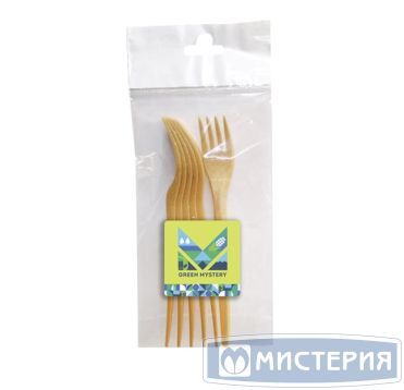 Вилка одноразовая 168 мм, биокомпозит, 6 шт/упак "GREEN MYSTERY" 480 шт/кор РОССИЯ