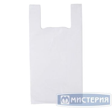 Пакет "Майка" [300+160]х600 мм 20 мкм, бел., ПНД, 100 шт/упак 10 упак/кор РОССИЯ