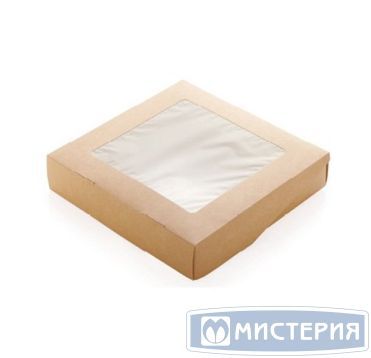 Контейнер 1500 мл, 200х200х45 мм, с окном, неразъем.крышка, крафт-бел., карт., 25 шт/упак "OSQ" Eco TaBox Pro 225 шт/кор РОССИЯ OSQ TABOX PRO 1500 (225)