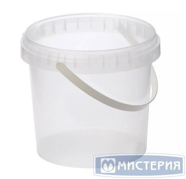 Ведро пищевое 1000 мл, d131хh120 мм, с ручкой, без крышки, прозр., ПП, 325 шт/кор "Альянсупак" 325 шт/упак БЕЛАРУСЬ ДВ-1,0/131 ОСВ