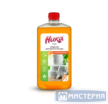 Средство для мытья посуды "Ника" Гель, концентрат, флакон, 1000 г 12 шт/кор РОССИЯ Ника-гель 1 л