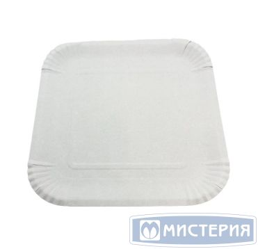 Тарелка одноразовая мелкая 192x192 мм, бел., карт, 100 шт/упак 600 шт/кор РОССИЯ 002A-1110-0109-001