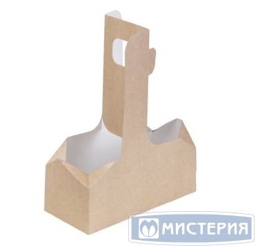 Держатель для стаканов 2 яч. 80х180х70 мм, крафт-бел., карт., 25 шт/упак "OSQ" Eco cupholder 500 шт/кор РОССИЯ ECO CUPHOLDER