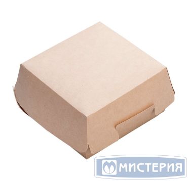 Коробка для бургера из крафт картона, внутр. 100х100х60 мм, верх 115х115 мм, ECO BURGER M